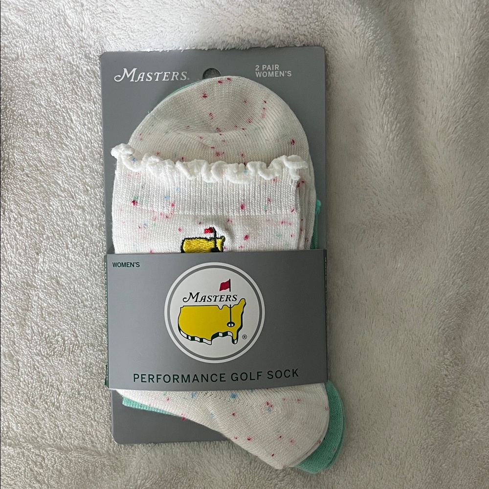 New! Masters performance golf sock 2 pair women’s size 6-9 confetti ruffle